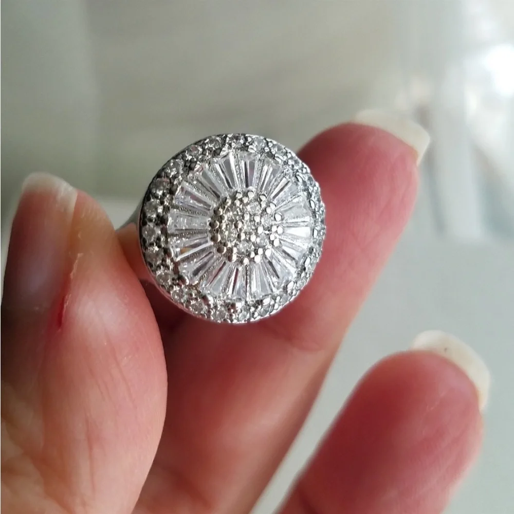 Swarovski Silver-Tone Clear Crystal Cluster Ring